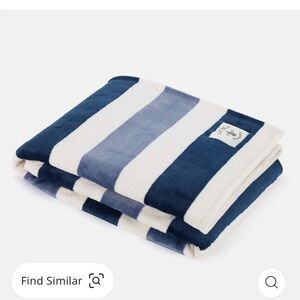 New Nautica Striped Blue and White Blanket